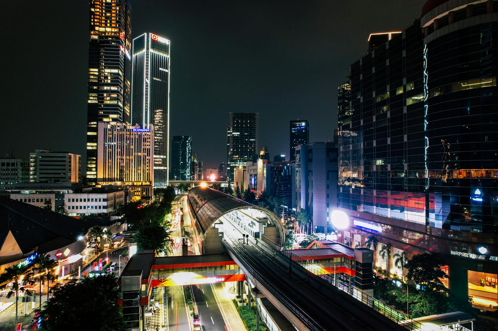 vibrant nightscape of kuningan jakarta